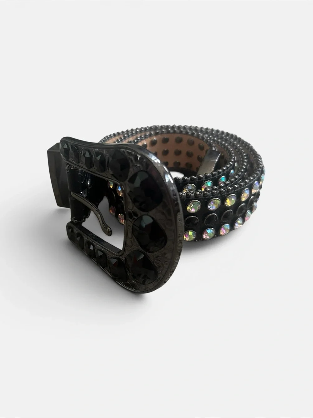 Majestic New York Los Angeles‎ Beaded Rhinestone Heavy Belt Men’s Medium
